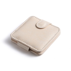 Simple Design Custom Color PU Leather Pouch Two Sides Mini Portable Compact Cosmetic <b>Mirror</b> - Product Image 3