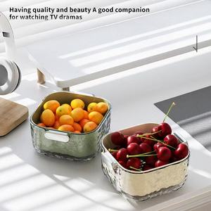 Multifuncional Wasserfilterkorb Kuche Haushalt Obst Tablett Doppelschicht Gemuse Waschbecken Drain Korb - Product Image 5