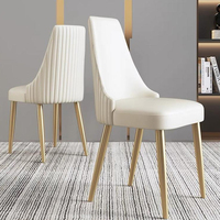 Chaise de salle à manger de luxe en cuir PU haut de gamme, style Safari, dossier haut, pour salon, prix abordable