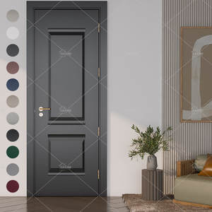 Coctelera francesa de <span class=keywords><strong>2</strong></span> paneles puertas interiores Casa de residencia puerta interior de madera prehung puertas internas negras insonorizadas - Product Image 1