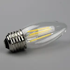 220V 4W E27 bombilla de filamento LED C35 bombillas de vela LED retro lámpara LED Edison decorativa antigua lámpara LED de cristal vintage