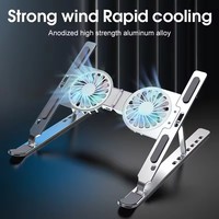 Penyangga Tablet portabel dapat diatur, dudukan Notebook aluminium penghilang panas cepat, pendingin Laptop logam