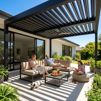 Großhandel Pergola mit Dach Verstellbare Lamellen Integrierte Regenrinne für Terrasse Hinterhof Wohninstallation