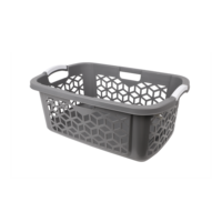 GREENSIDE Panier à linge en plastique à usage intensif, rectangulaire et moderne, pour un rangement durable