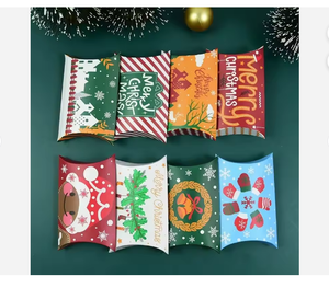 Cheap Customized Paper <strong>Pillow</strong> Personalized Merry <strong>Christmas</strong> Chocolate Candy Box Packaging for Gifts - Product Image 6