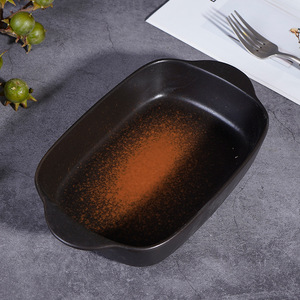 Plato para Hornear de Porcelana Ecológica con Dos Asas para <span class=keywords><strong>Queso</strong></span>, Pollo, Carne y Arroz - Estilo Vintage para Uso en Horno Doméstico - Product Image 3