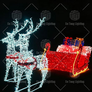 3D Christmas Reindeer Sleigh Motif <b>Lights</b> for Outdoor Landscape - Product Image 5