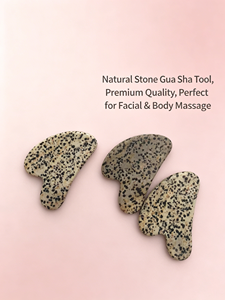 Strumento Gua Sha Personalizzato in Diaspro Dalmatino per Massaggio Facciale e Cura della Pelle - Product Image 5