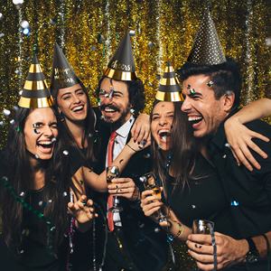 Cappelli a Cono per Festa di Capodanno Huancai con Stampa Dorata 'Brindisi al Nuovo <span class=keywords><strong>Anno</strong></span>' Set da 4 Pezzi per Forniture per Feste di Capodanno - Product Image 5