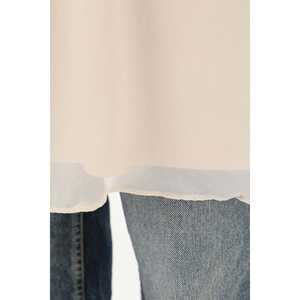 T-shirt à manches longues basique pour femme, beige, tricoté, décontracté, respirant, toutes saisons - Product Image 1