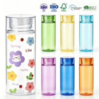 Bouteille d'eau en plastique sans BPA de 500 ml, vente en gros promotionnelle de bouteilles d'eau en plastique transparentes de 16 oz pour enfants