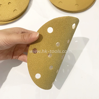 Disque de ponçage en velcro céramique jaune de 150 mm (6 pouces) à 6 trous, avec support en papier abrasif, vente en gros, grain 60 # -800 #