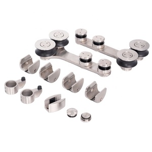 GUIDA 561024 Custom Bathroom Stainless Steel Sliding Frameless Shower Glass Door Hardware Accessories