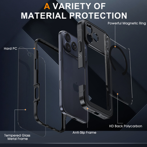 Coque Magnétique Transparente pour iPhone 18 Pro Max 17 Air 16 Pro 15 Plus 17e – Étui Robuste Intégral avec Protection d'Écran Sensible Intégrée - Product Image 2
