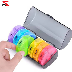 7 Days Multi-Color Medicine Storage Box Custom logo pp Material Portable Weekly Morning and Evening Pill Boxes