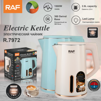 Bouilloire électrique RAF à double paroi isolante Super High Quality Cool Touch Design Fonction de maintien au chaud sans BPA pour un usage domestique
