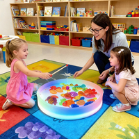 Meja LED Interaktif dengan Permainan Musik Whack-a-Mole, Meja Sensorik Anak untuk Bermain Multi-Aktivitas