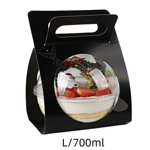 Vente en gros 700ml en <span class=keywords><strong>plastique</strong></span> <span class=keywords><strong>transparent</strong></span> Portable salade <span class=keywords><strong>boule</strong></span> de fruits bol clair mousse <span class=keywords><strong>boule</strong></span> boulangerie cadeau Dessert gâteau boîte d'emballage - Product Image 5
