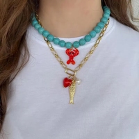 Collar de Cadena con Eslabones de Concha y Perlas de Agua Dulce, Estilo Oceánico, Simple y Moderno, Ideal para Regalo de Mujer