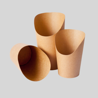 Gobelets inclinés en kraft de 16 oz, gobelets angulaires compacts pour frites, pour petites portions de frites dans les restaurants décontractés