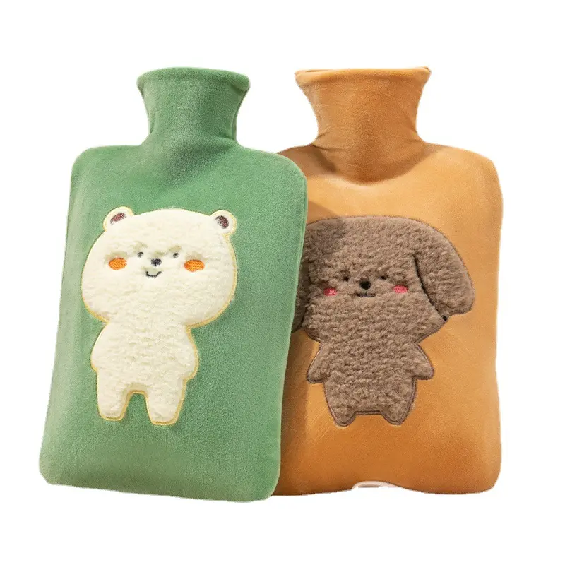 High Capacity Explosion Proof Cartoon Flannel Hot Compress Pvc Self Heating Hot Water Bag