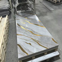 Panneau de marbre brillant UV de luxe tendance 1220x2440 2,5mm 3mm, installation facile, pour décoration de centres commerciaux et magasins, panneau économique