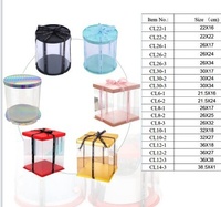 Boîte à gâteaux transparente transparente avec ruban pour pâtisseries Boîtes cadeaux transparentes avec couvercle pour fête de mariage et affichage de cadeaux