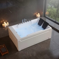 Baignoire Spa Acrylique Moderne Autoportante pour Couples, Combo Bain à Remous et Massage à Air, Rectangulaire, pour Salle de Bain, Hôtel, Villa, Utilisation Extérieure