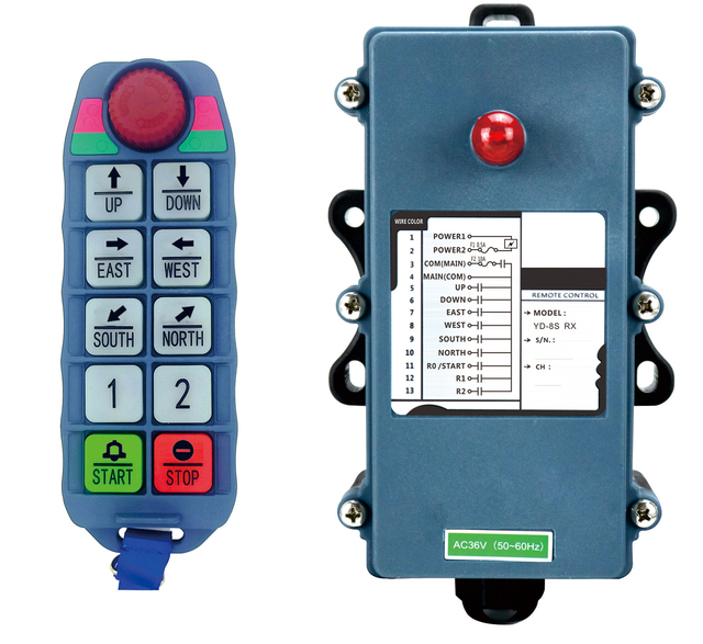 8 Channels Crane Wireless Remote Control YD-8S Transmitter and Receiver