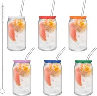 Tasse à café, glace, bière, verre vierge, gobelet à Sublimation avec couvercle en bambou et paille en verre, 16oz