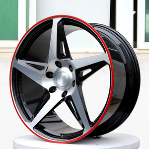Oferta Especial: Llantas de Aleación Modificadas para Carreras con Tecnología Flow Forming, Borde Rojo y Radios Plateados, 19-22 Pulgadas, 5x120 5x114.3 - Product Image 3