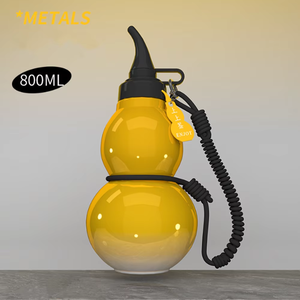 800ml, 27oz <span class=keywords><strong>Tritan</strong></span> Plastique <span class=keywords><strong>Gourde</strong></span> Forme Ancien Mythe Chinois Sun Wukong Bouteille D'eau Avec Lanière Sans BPA <span class=keywords><strong>En</strong></span> Plein Air Noir Gourdes - Product Image 6