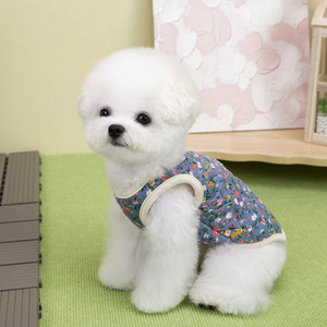Pet clothing, small dog <b>clothes</b>, <b>cat</b> <b>clothes</b>, autumn and winter warm and comfortable cross-border wholesale floral cotton vest - Product Image 3