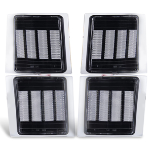 Juego De Luces Traseras Completas Para Chevy/GMC C/K 1500, 2500, 3500 (1988-1999) - Lente Roja, Carcasa Cromada