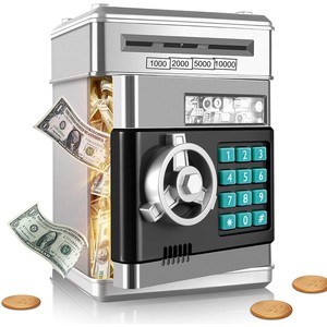 Hucha electrónica <span class=keywords><strong>Mini</strong></span> <span class=keywords><strong>cajero</strong></span> <span class=keywords><strong>automático</strong></span> para niños bebé juguete seguro banco de monedas caja de ahorro de dinero contraseña código bloqueo regalo para niños niñas - Product Image 1