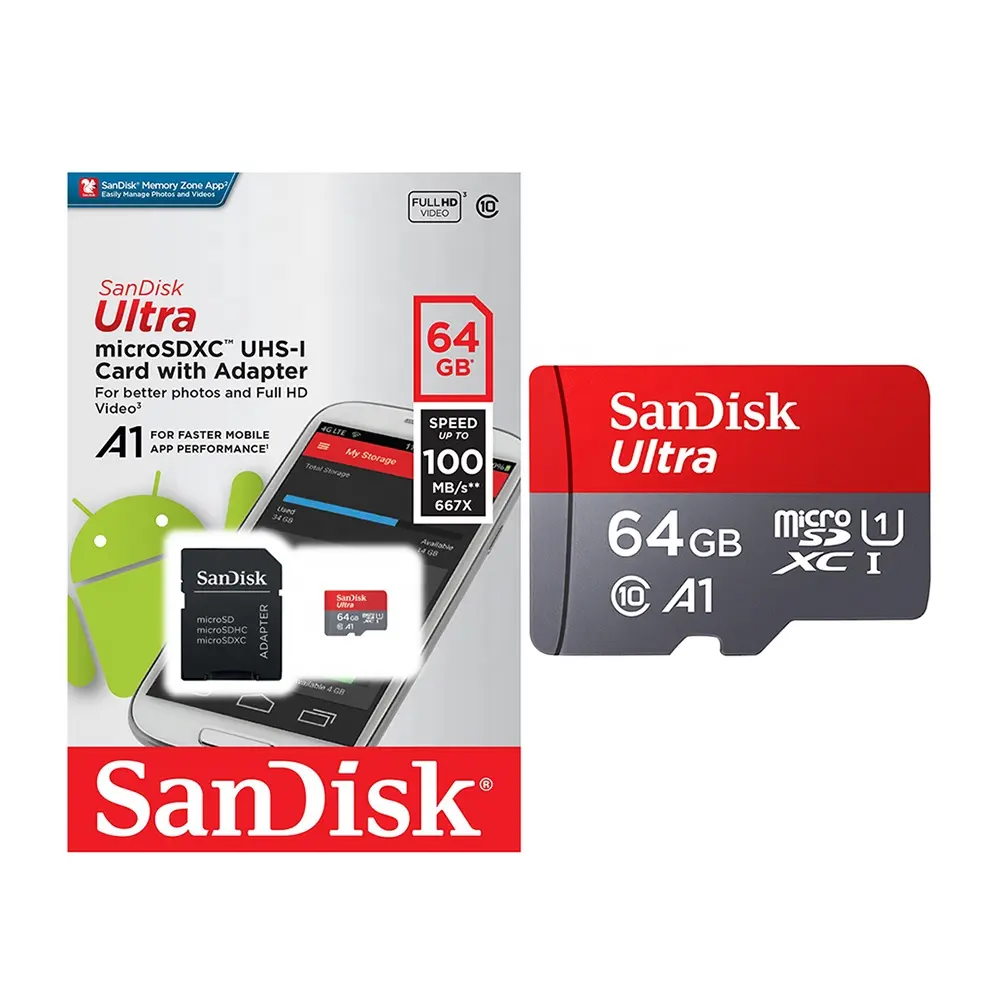 Sandisk — carte mémoire micro sd, 16 go/32 go/64 go/100% go, classe 10, tf, carte sd, 128 originale