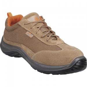 DELTA PLUS - ASTISPBE37 Suede beige split cuero y malla zapatos bajos-S1P SRC ZAPATOS DE SEGURIDAD Y ENTRENADORES DE SEGURIDAD - Product Image 1