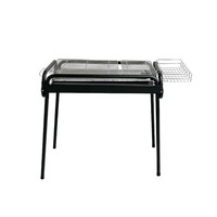 Barbecue au charbon de bois en métal portable avec alimentation au charbon de bois de type coulissant, plateau à charbon détachable, assemblage sans outil pour le camping