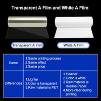 60cm 30cm Low Tack UV DTF Filmrol AB PET Koude Transfer Stickerfolie Hechting voor bekerpapier Lage Viscositeit Print