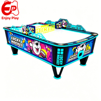 Table de hockey sur air interactive en métal durable, avec éclairage LED néon, machine d'arcade, prise en charge des jeux en espagnol/anglais