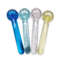 Mini globe de glace facial en verre transparent coloré, pour le cou et les yeux, avec logo personnalisé, 1 pièce