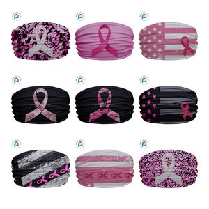 कस्टम गुलाबी रिबन स्तन कैंसर जागरूकता खेल फुटबॉल हेडबैंड महिला योग चल रही जिम स्ट्रेची हेयरबैंड को चलाने वाली महिला योग - Product Image 6