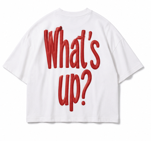 Camiseta de <span class=keywords><strong>Hombre</strong></span> con Logotipo Personalizado, Impresión 3D en Relieve, Letras Rojas, <span class=keywords><strong>Blanca</strong></span>, Estilo Urbano, Fabricante OEM - Product Image 2