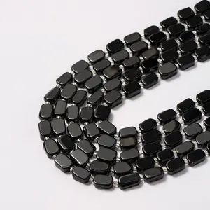 New design Black Obsidian Oval Shape Gemstone Loose Beads Size 10*13mm for Jewelry lamp Making