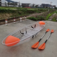 Kayak transparent, canoë transparent, kayak en cristal transparent, canoë à fond transparent, bateau à rames à fond en verre, bateau transparent en polycarbonate