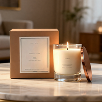 Bougie parfumée artisanale en cire de soja dans un bocal en verre de luxe, aromathérapie, logo personnalisé, marque privée, grand cadeau de mariage, cadeau de Noël