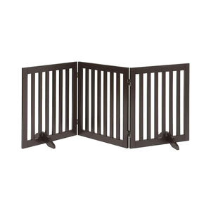 Barrière extensible pour chien en bois rétractable pour animaux <span class=keywords><strong>de</strong></span> compagnie pour une utilisation en intérieur Clôture pliable pour chat avec marche d'escalier - Product Image 1