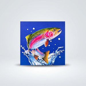Tarjeta 3D Pop-Up Hecha a Mano con Trucha Arcoíris Saltando de Agua, Arte en Cartulina, Coleccionable, Tarjeta de Boda Vietnamita por Viet-craft - Product Image 6