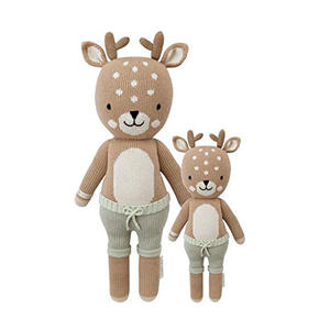 Peluche Personalizzato a Forma di Cervo Lavorato a Maglia, Unisex, con Gambe Lunghe, Imbottito in Cotone PP, Confezionato in Sacchetto OPP per la Vigilia di Natale! - Product Image 1