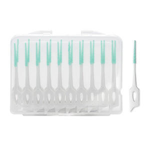แปรงซอกฟันแบบใช้แล้วทิ้ง ไม้จิ้มฟันแบบมีด้ายขัดฟัน ปลายยาง - Product Image 1